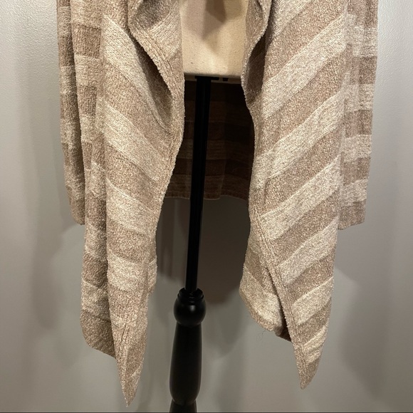 NWOT Barefoot Dreams Neutral Stripes Cozy Calypso Wrap Cardigan Sweater Size 3X - Picture 12 of 14